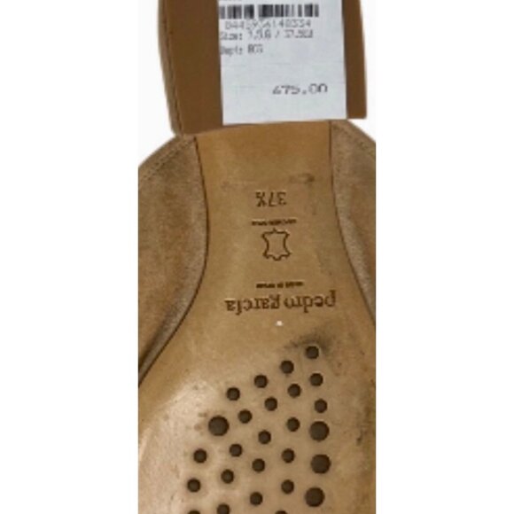 Pedro García Moore Suede Midi Mules Beige 37.5 US 6.5 Luxe Chain Detail Spain - Picture 8 of 14